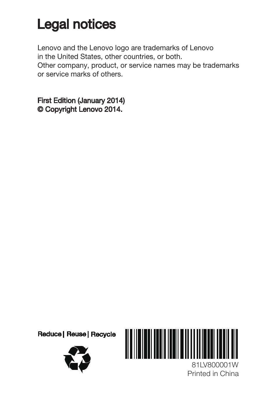 Legal notices | Lenovo A526 Smartphone User Manual | Page 22 / 22