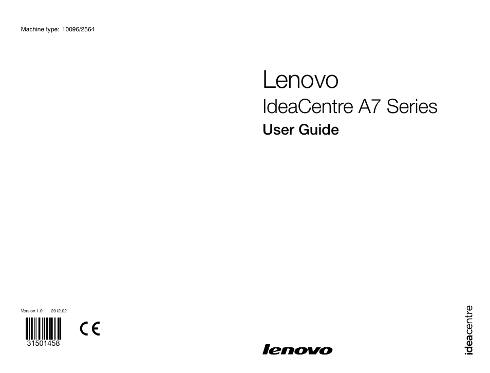 Lenovo IdeaCentre A720 User Manual | 39 pages