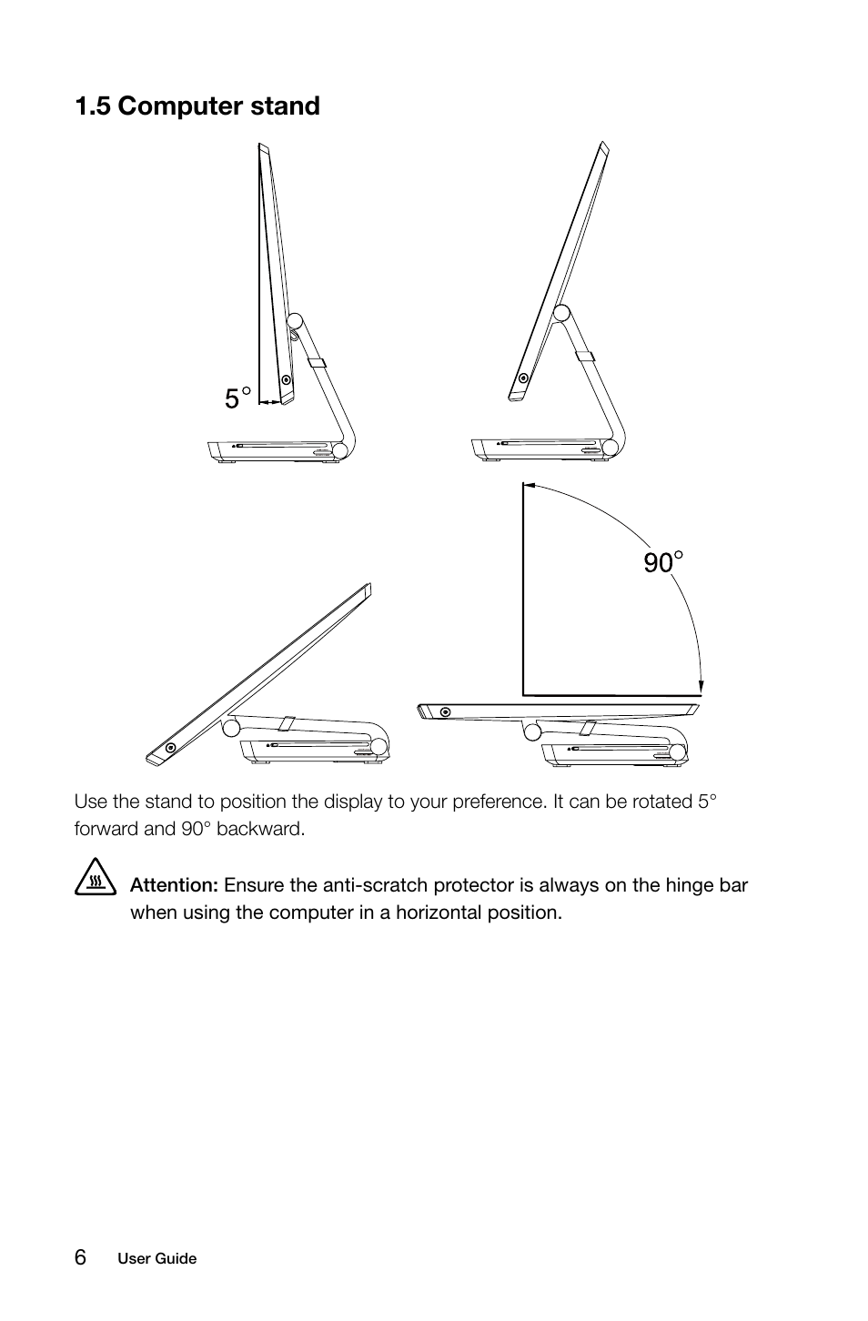 5 computer stand | Lenovo IdeaCentre A720 User Manual | Page 11 / 39