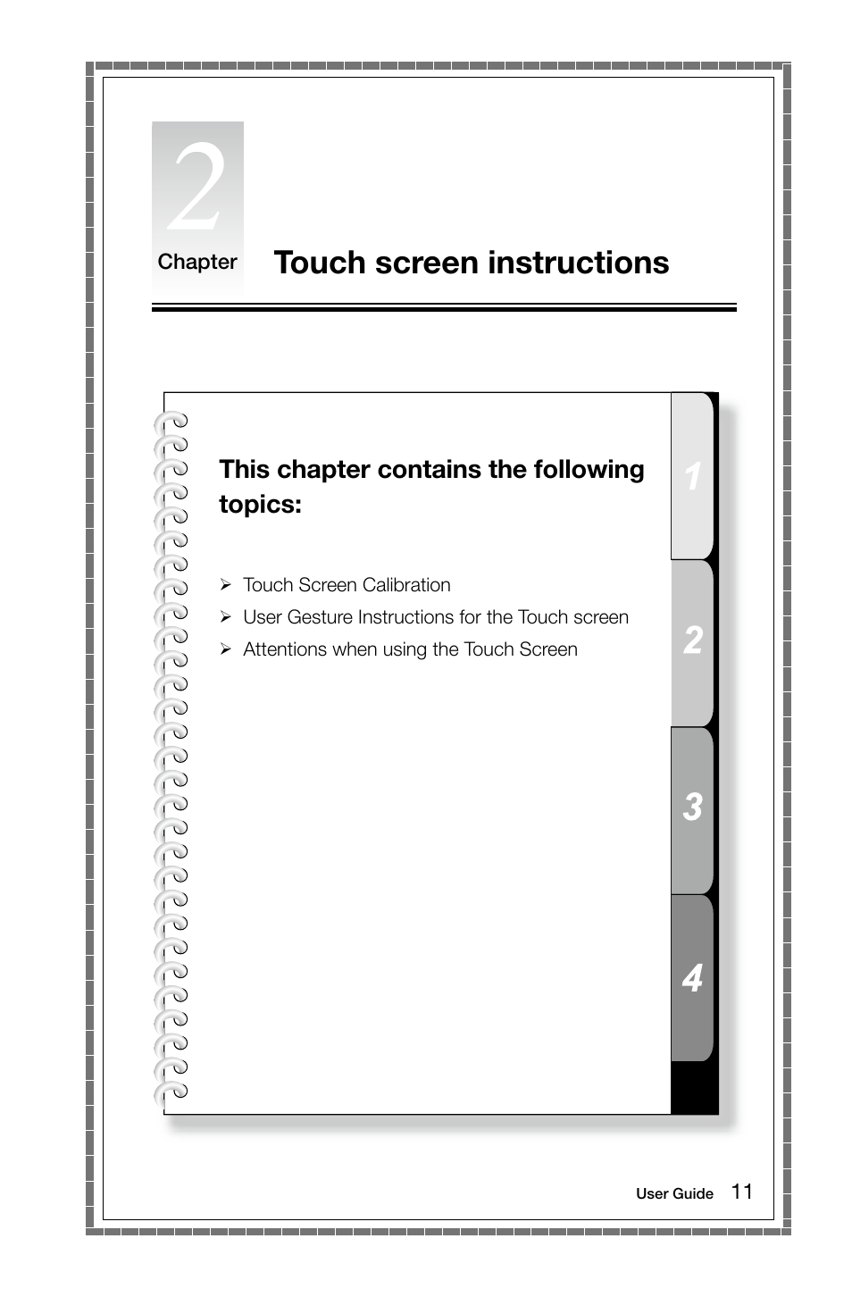 Touch screen instructions, This chapter contains the following topics | Lenovo IdeaCentre A720 User Manual | Page 16 / 39