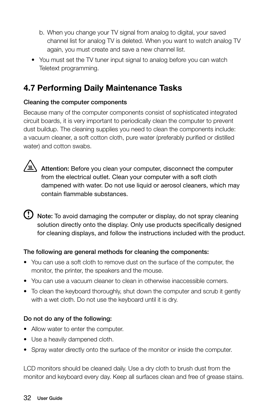 7 performing daily maintenance tasks | Lenovo IdeaCentre A720 User Manual | Page 37 / 39