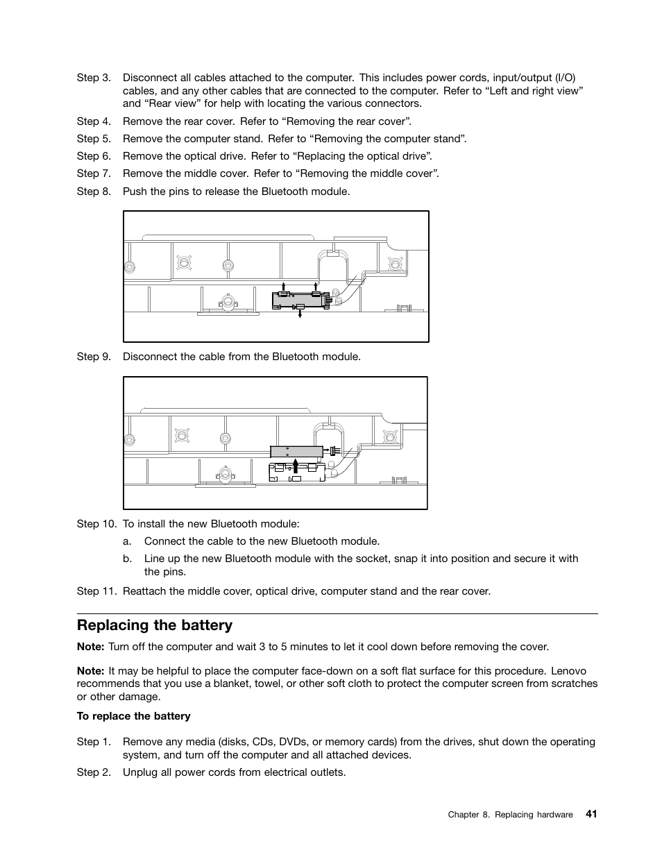 Replacing the battery | Lenovo IdeaCentre B540p User Manual | Page 47 / 71