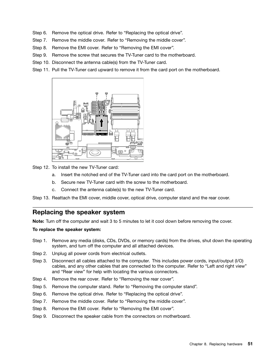 Replacing the speaker system | Lenovo IdeaCentre B540p User Manual | Page 57 / 71