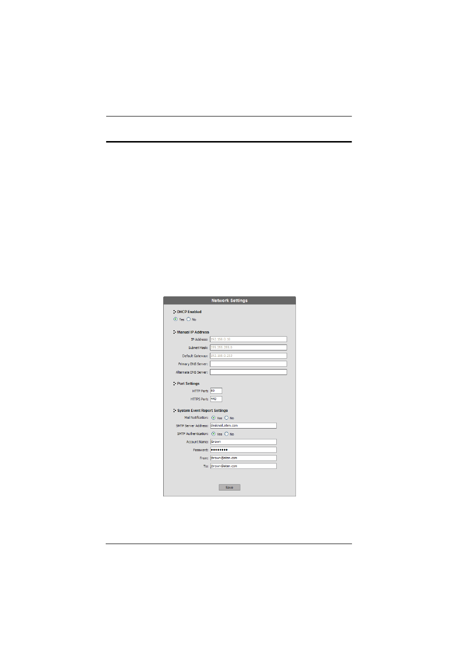 Network configuration | ATEN ALTUSEN KM0832 User Manual | Page 54 / 137