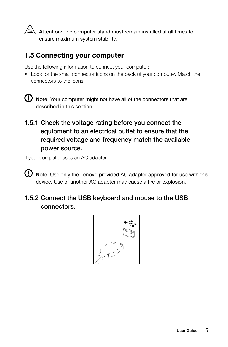 5 connecting your computer | Lenovo C320 All-In-One User Manual | Page 10 / 41