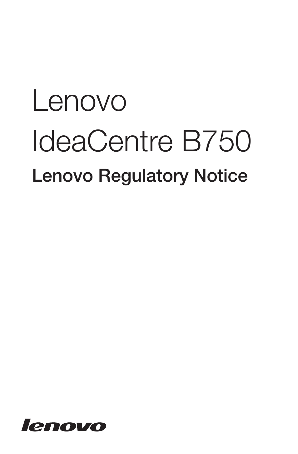 Lenovo IdeaCentre B750 All-in-One User Manual | 27 pages