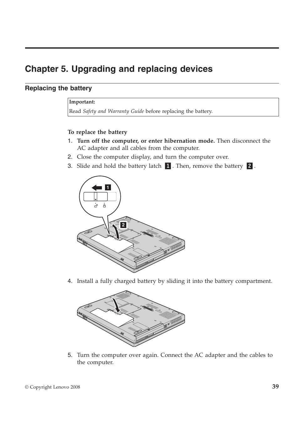 Chapter 5. upgrading and replacing devices | Lenovo ThinkPad W700ds User Manual | Page 47 / 90