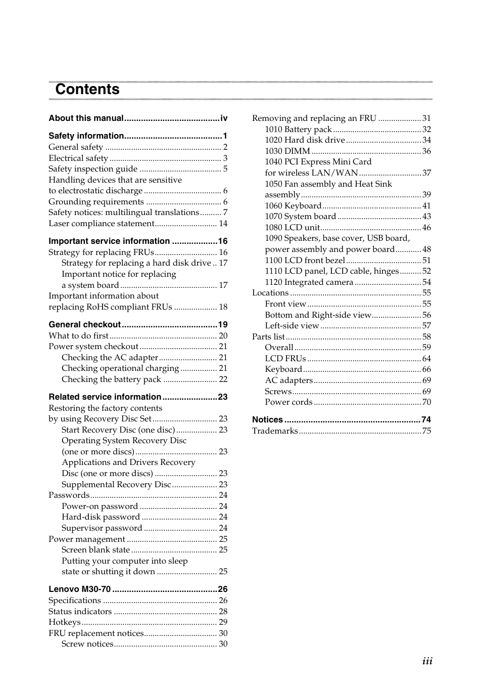 Lenovo M30-70 Notebook User Manual | Page 3 / 79