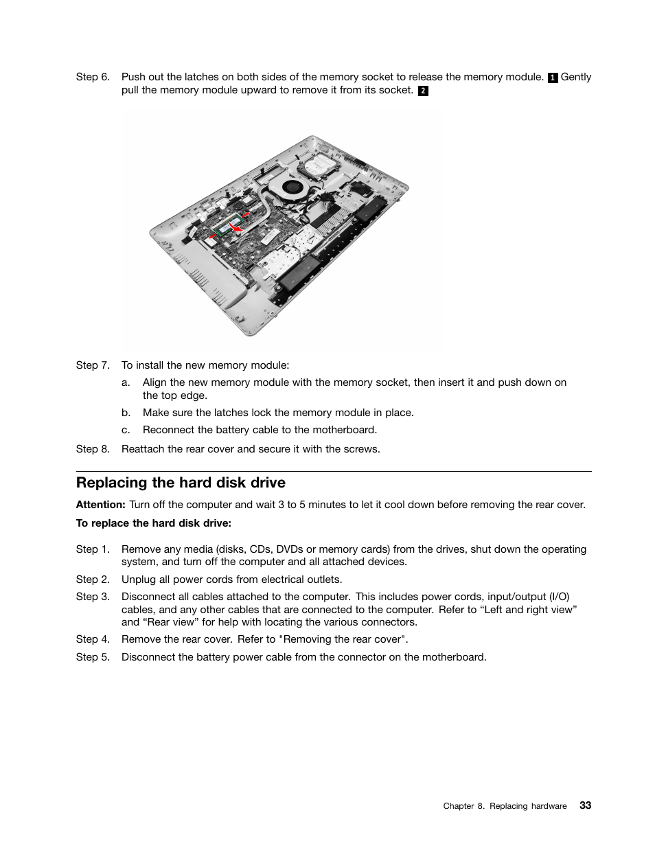 Replacing the hard disk drive | Lenovo Horizon 2e Table PC User Manual | Page 39 / 55