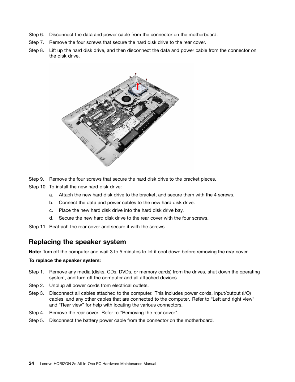 Replacing the speaker system | Lenovo Horizon 2e Table PC User Manual | Page 40 / 55