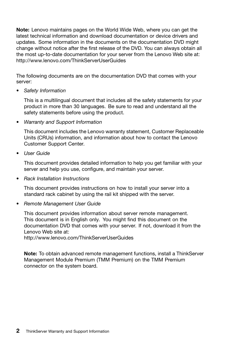 Lenovo ThinkServer RD240 User Manual | Page 10 / 36