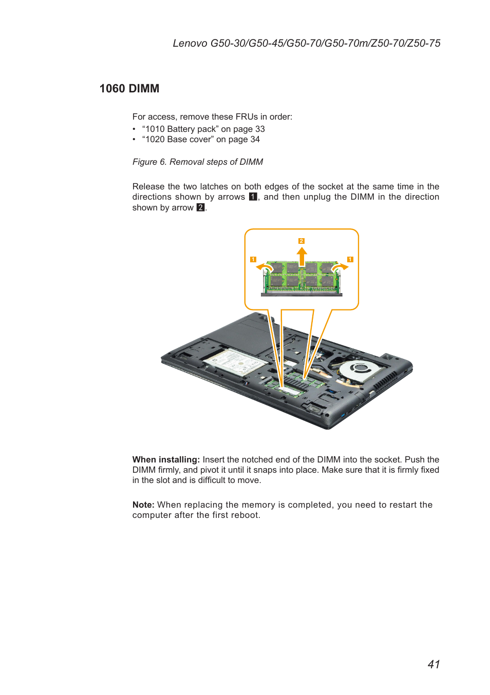 1060 dimm | Lenovo G50-45 Notebook Lenovo User Manual | Page 45 / 93