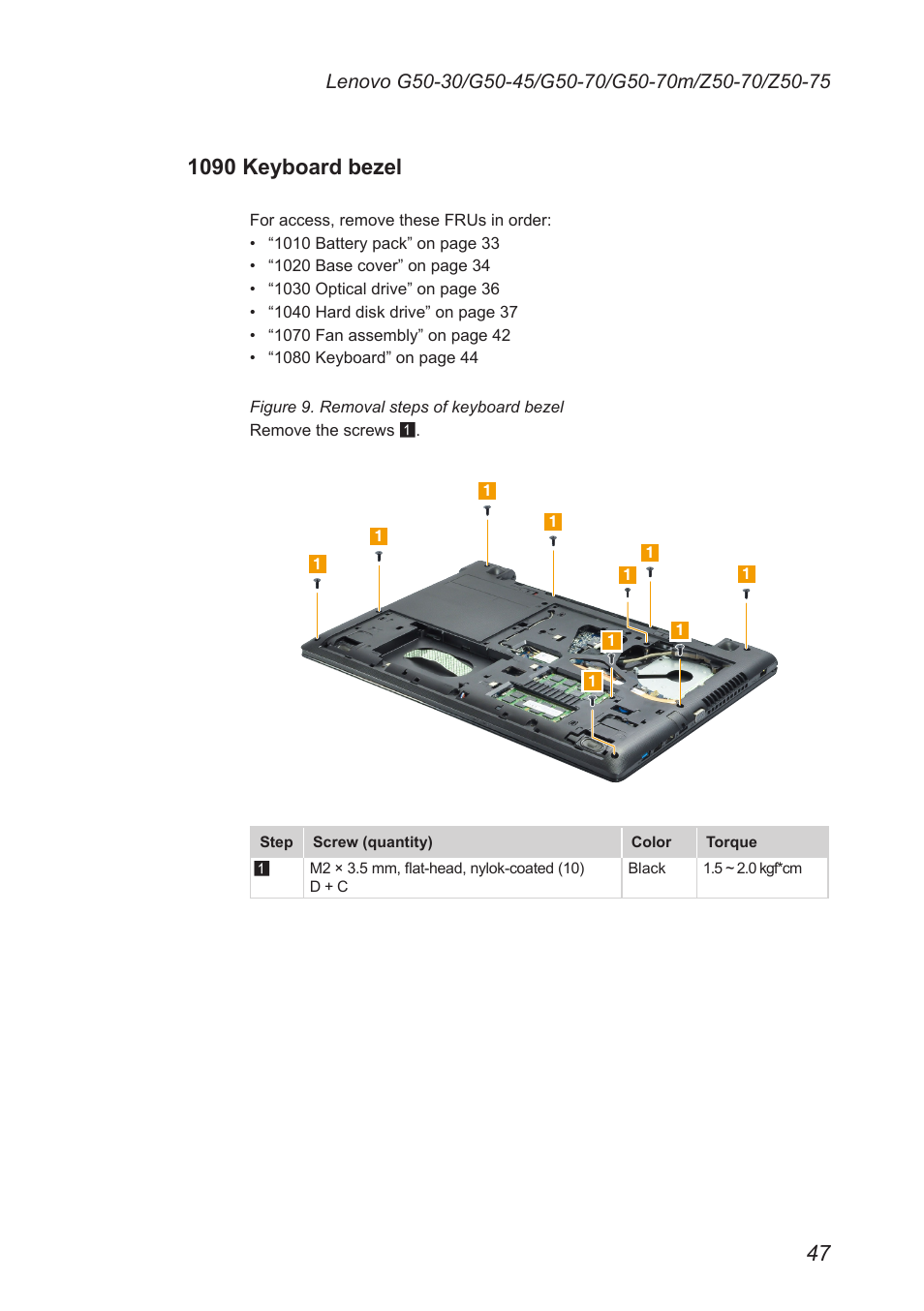 1090 keyboard bezel | Lenovo G50-45 Notebook Lenovo User Manual | Page 51 / 93