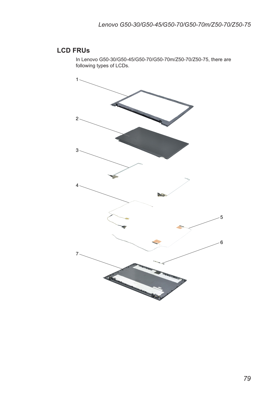 Lcd frus | Lenovo G50-45 Notebook Lenovo User Manual | Page 83 / 93