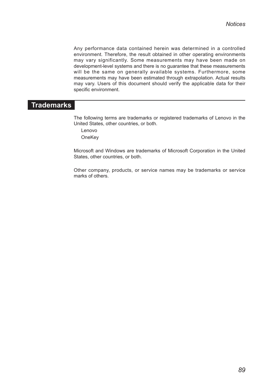 Trademarks | Lenovo G50-45 Notebook Lenovo User Manual | Page 93 / 93