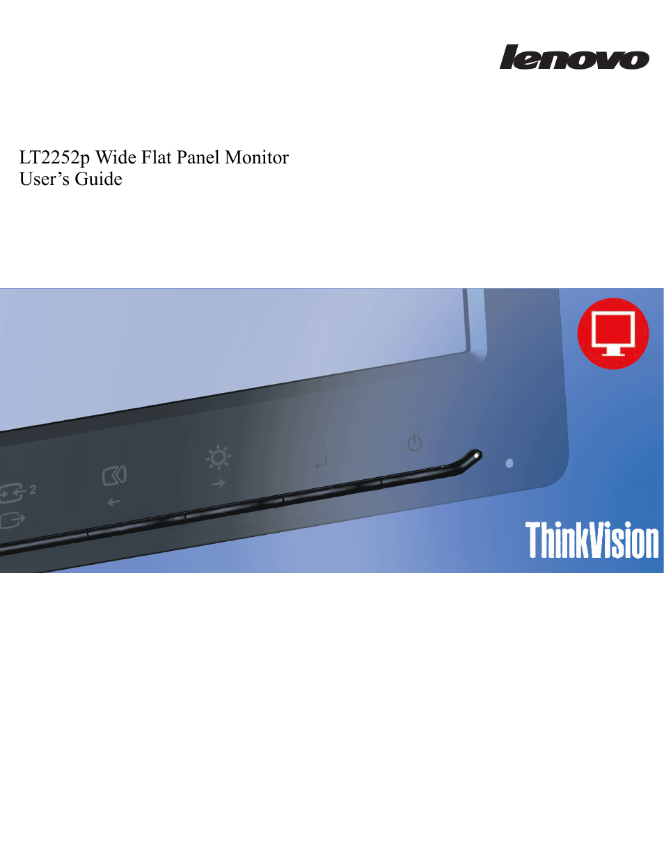 Lenovo ThinkVision LT2252p wide 22in LED Monitor User Manual | 38 pages