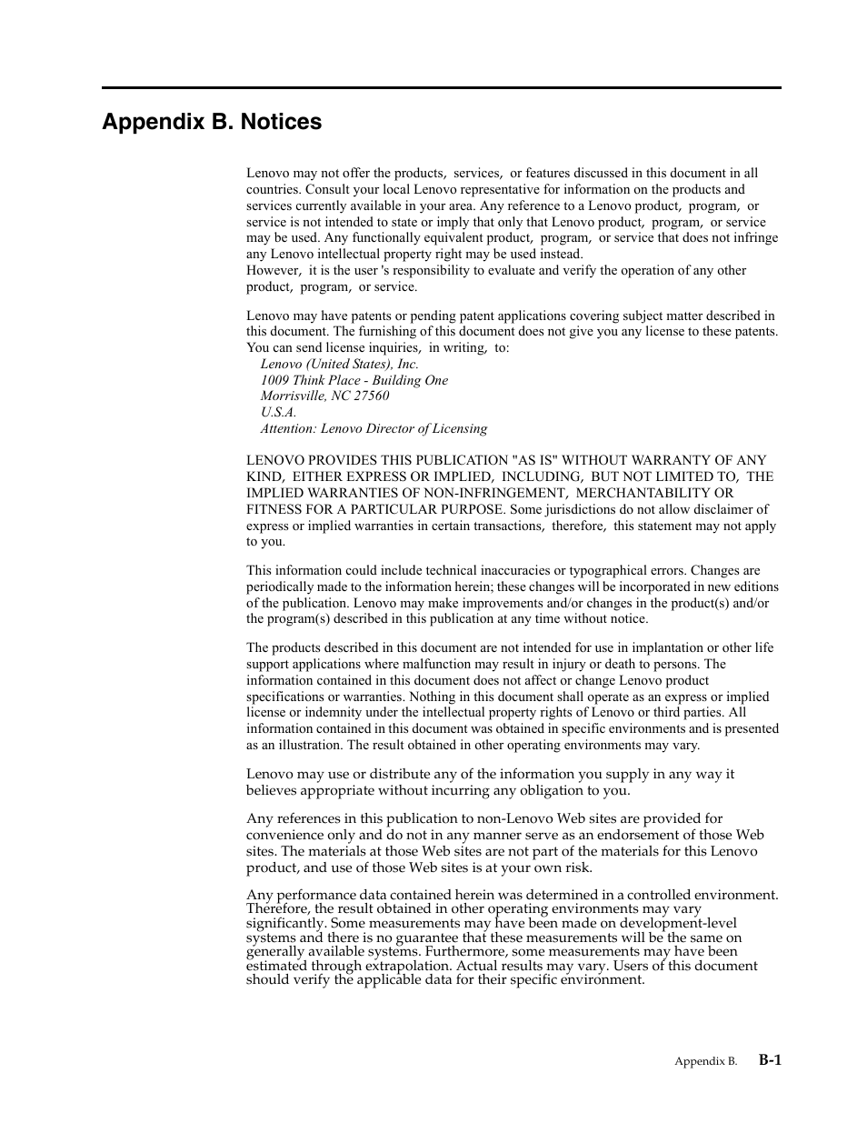Appendix b. notices, Appendix b | Lenovo ThinkVision LT2252p wide 22in LED Monitor User Manual | Page 37 / 38