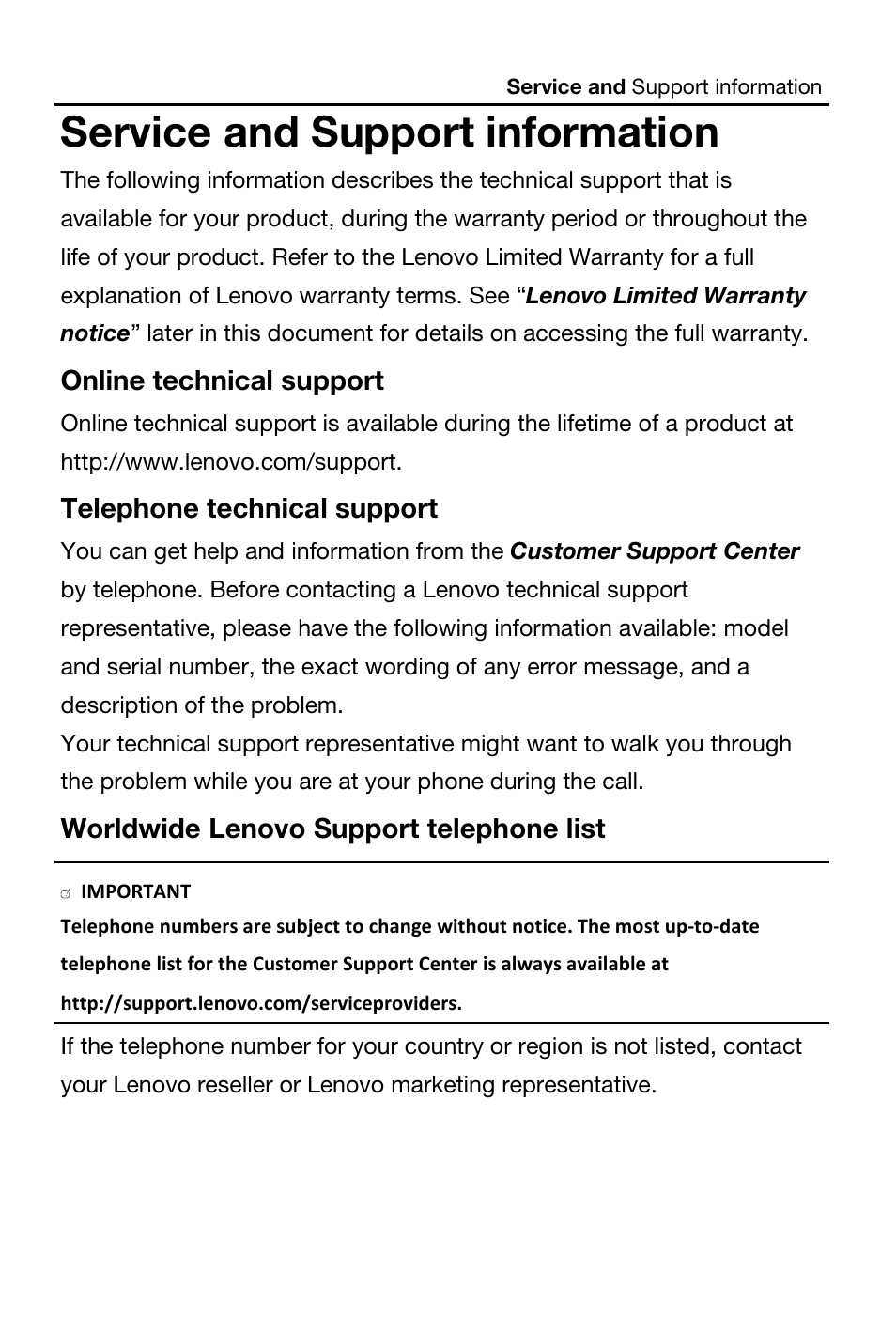 Service and support information | Lenovo A269i Smartphone User Manual | Page 12 / 21