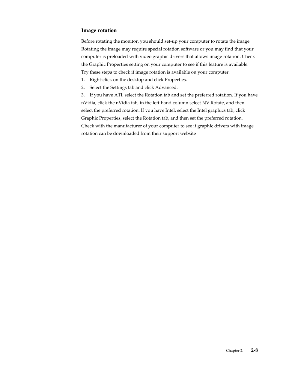 Image rotation, Image rotation -8 | Lenovo ThinkVision LT1913p 19-inch Square IPS WLED Backlit LCD Monitor User Manual | Page 20 / 37
