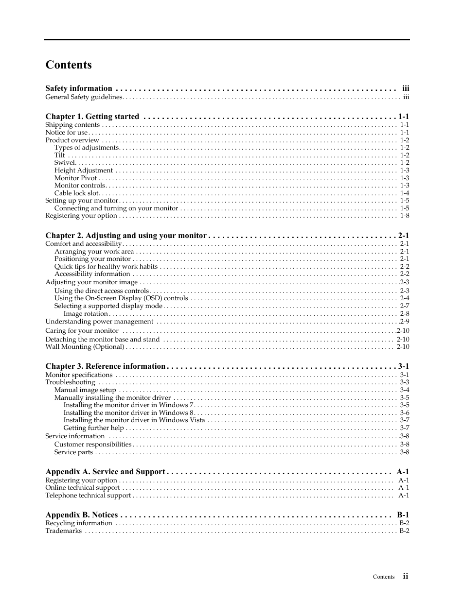 Lenovo ThinkVision LT1913p 19-inch Square IPS WLED Backlit LCD Monitor User Manual | Page 3 / 37
