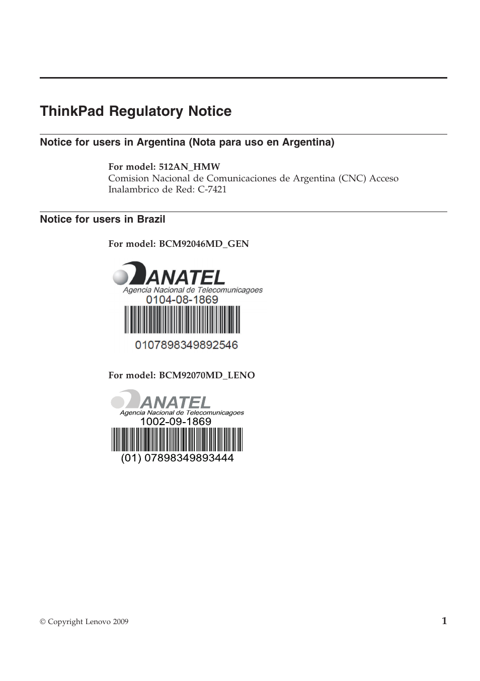 Lenovo ThinkPad SL510 User Manual | 8 pages