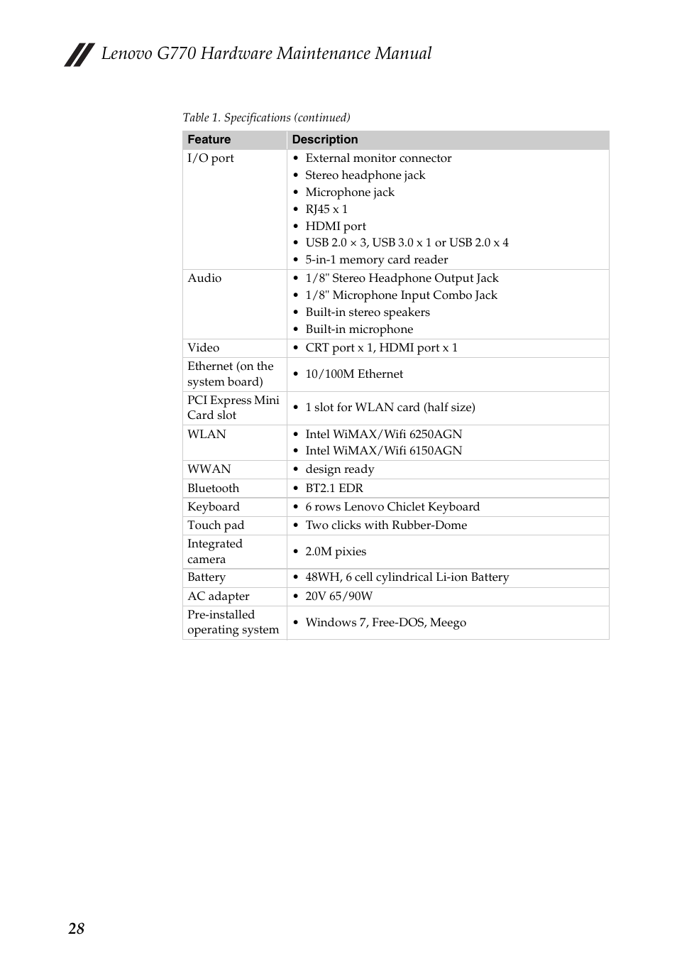 Lenovo g770 hardware maintenance manual | Lenovo G770 Notebook User Manual | Page 32 / 89