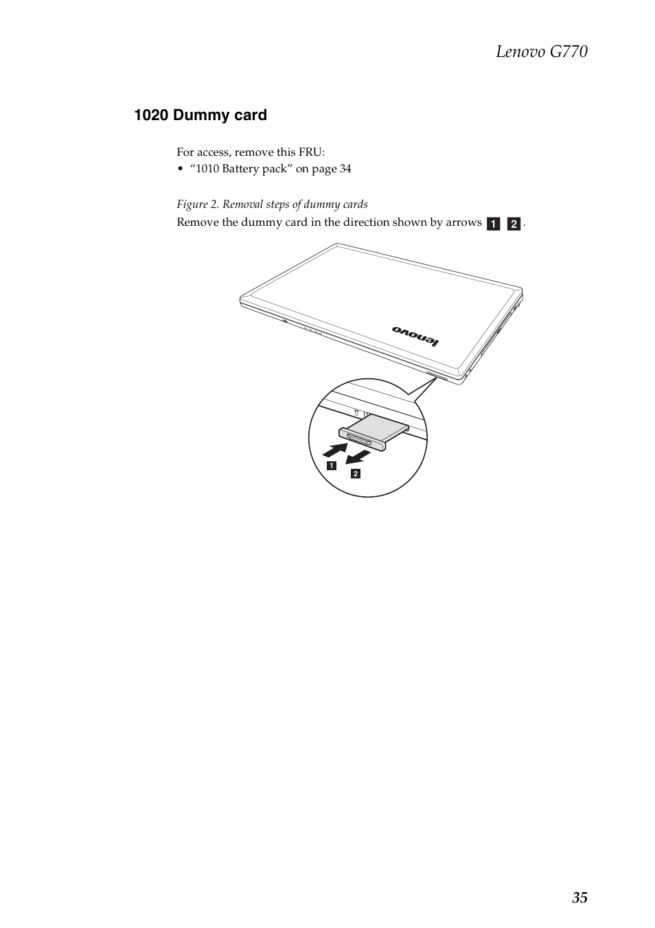 1020 dummy card, Lenovo g770 | Lenovo G770 Notebook User Manual | Page 39 / 89