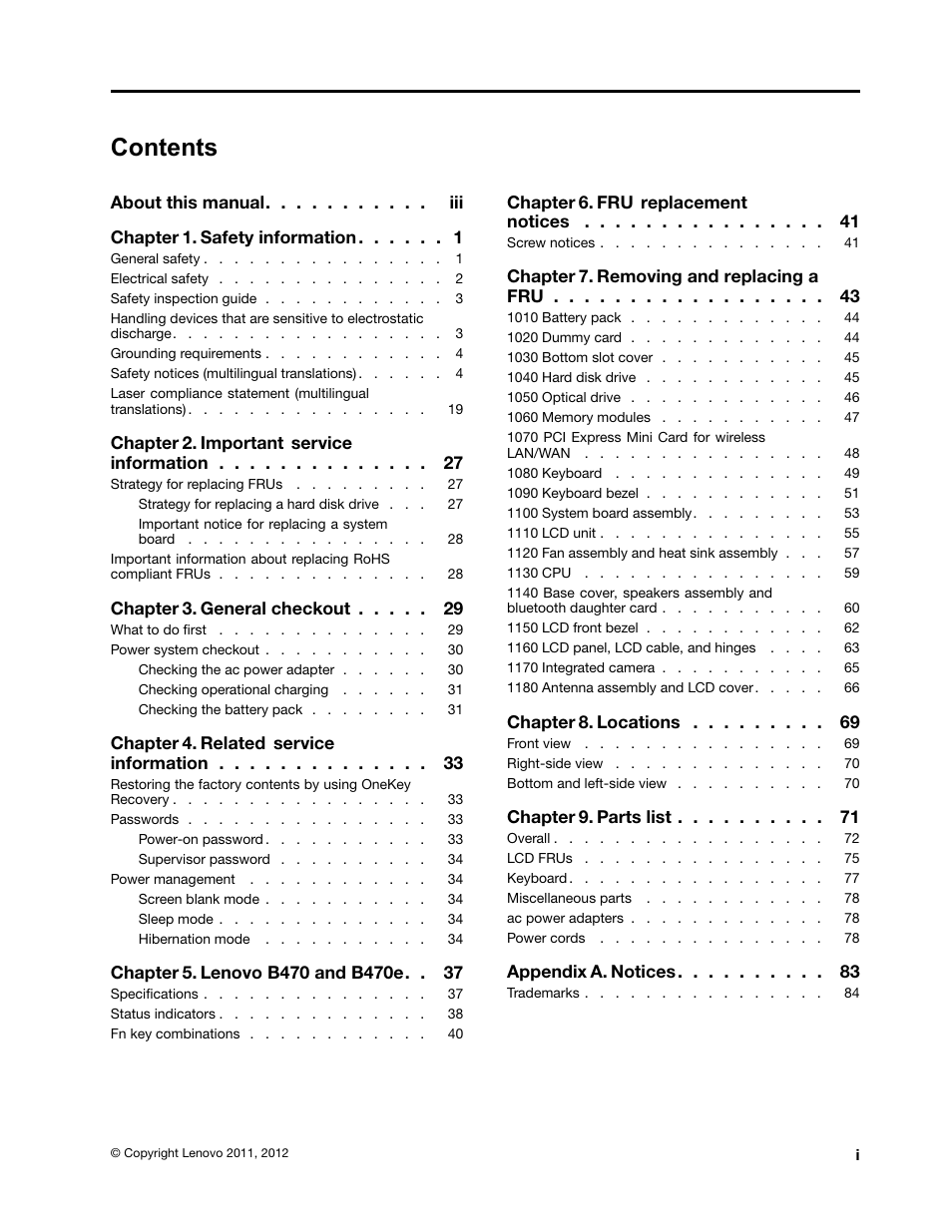 Lenovo B470e Notebook User Manual | Page 3 / 92