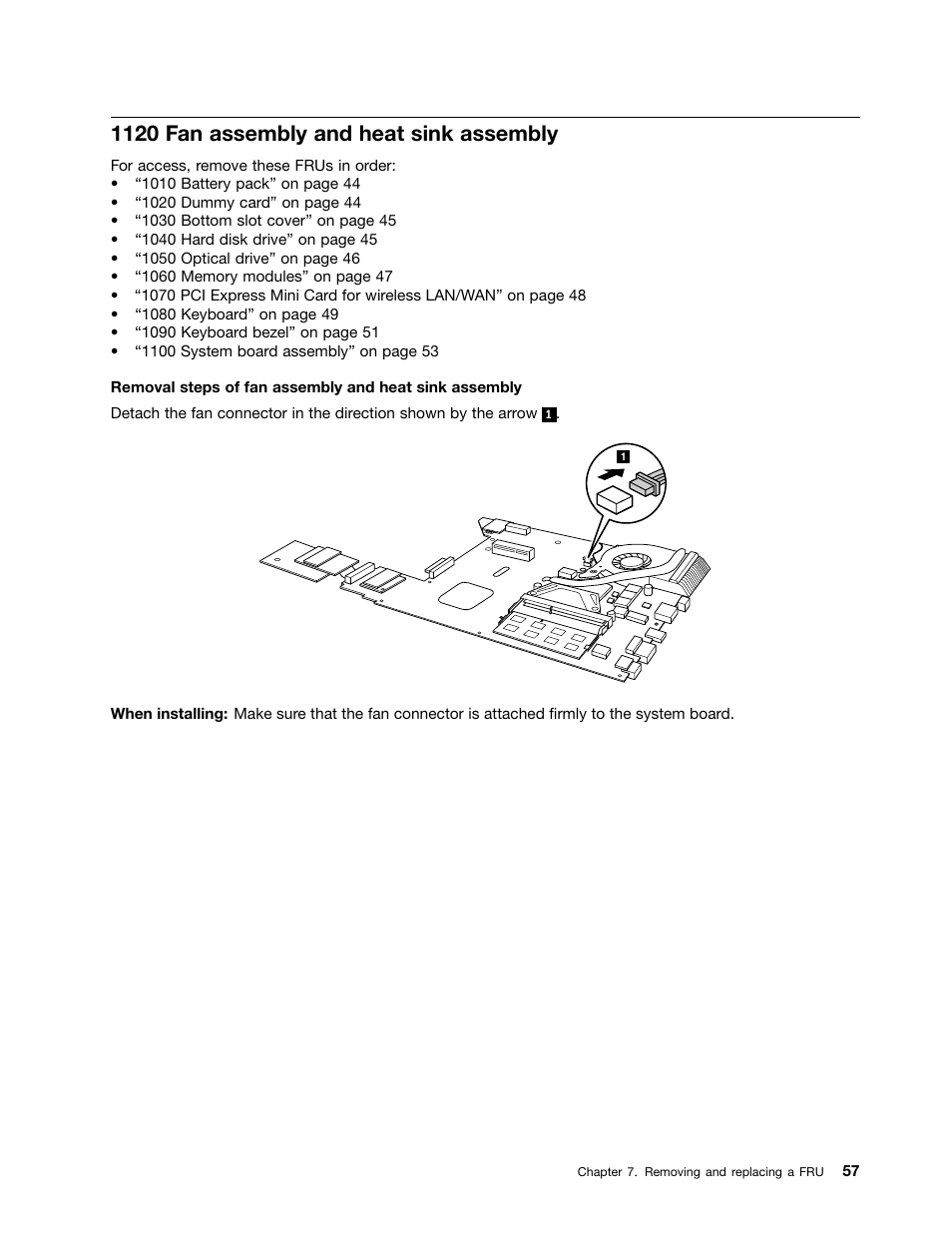 1120 fan assembly and heat sink assembly | Lenovo B470e Notebook User Manual | Page 63 / 92