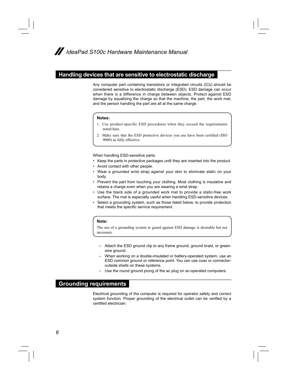 Grounding requirements | Lenovo IdeaPad S100c Notebook User Manual | Page 10 / 89
