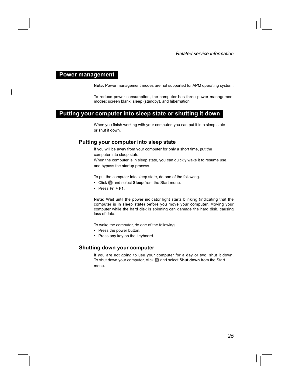 Power management | Lenovo IdeaPad S100c Notebook User Manual | Page 29 / 89
