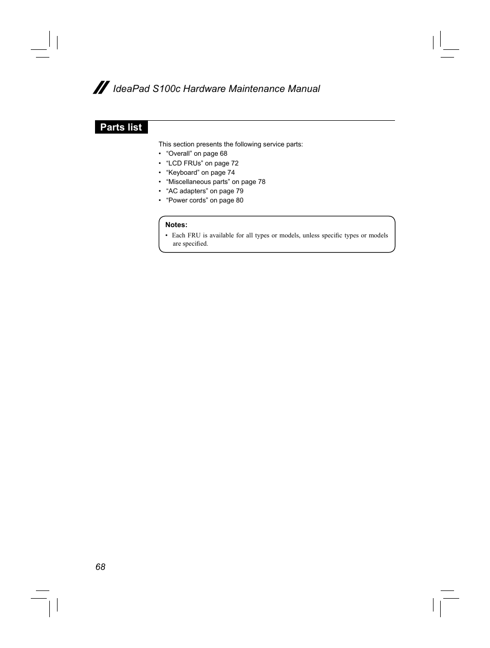 Lenovo IdeaPad S100c Notebook User Manual | Page 72 / 89