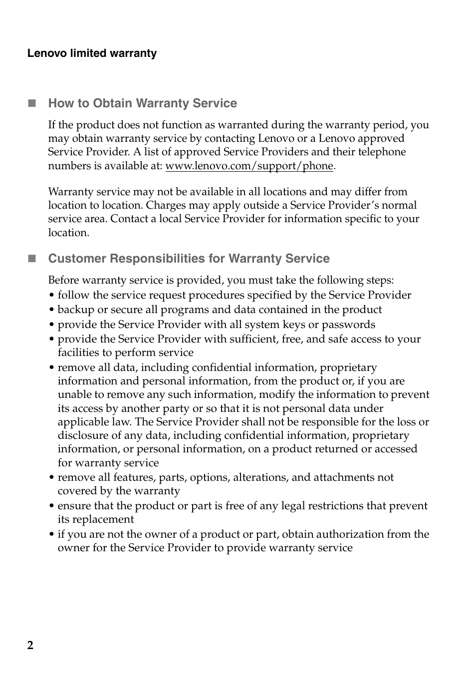 Lenovo B5400 Notebook User Manual | Page 2 / 23