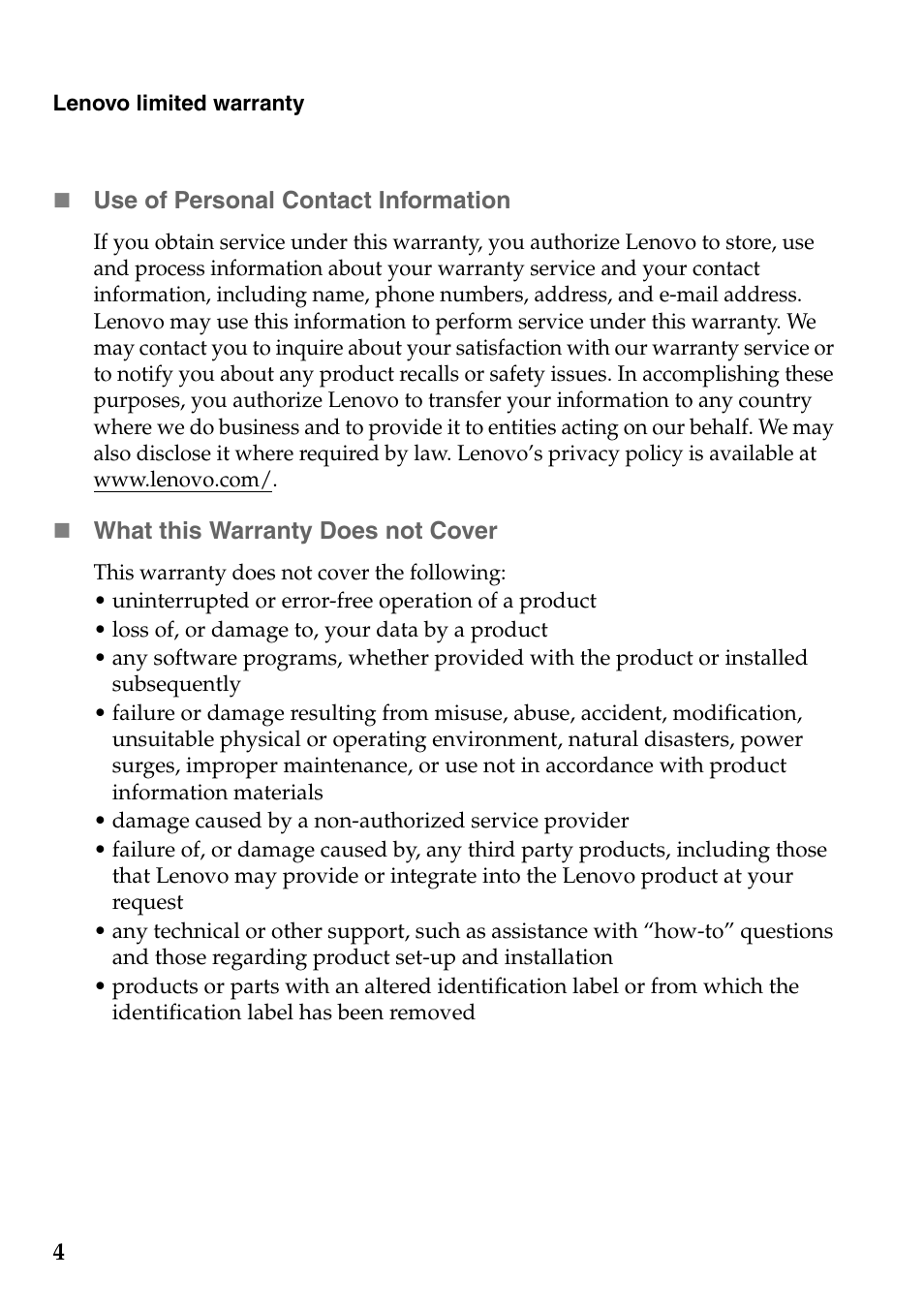 Lenovo B5400 Notebook User Manual | Page 4 / 23