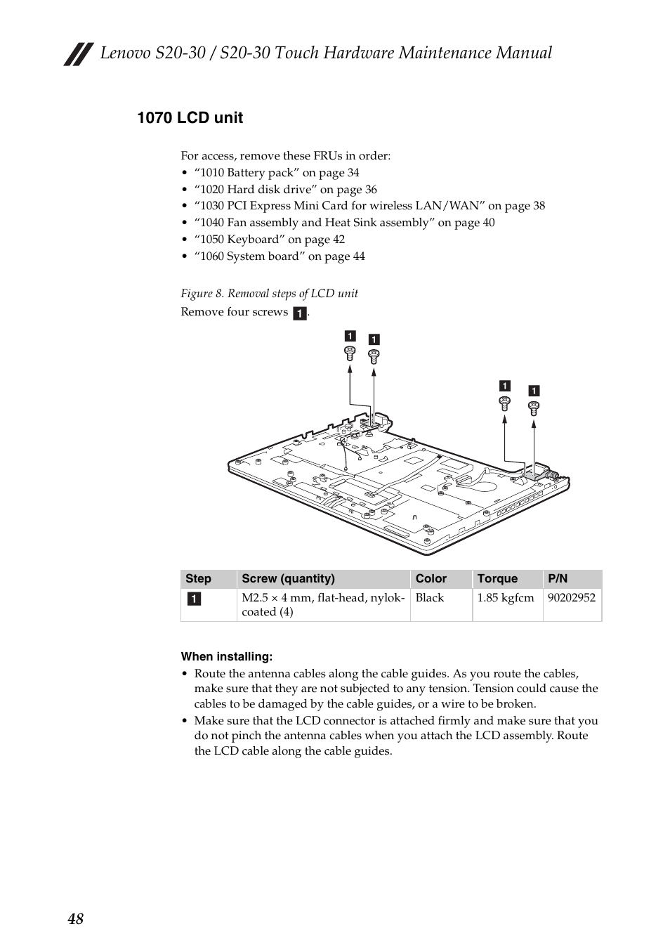 1070 lcd unit | Lenovo S20-30 Touch Notebook User Manual | Page 52 / 82