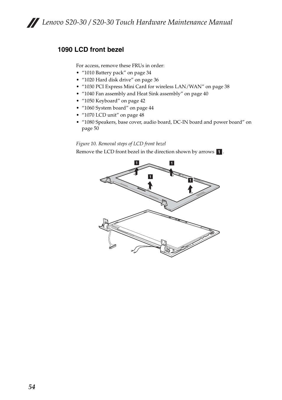 1090 lcd front bezel | Lenovo S20-30 Touch Notebook User Manual | Page 58 / 82