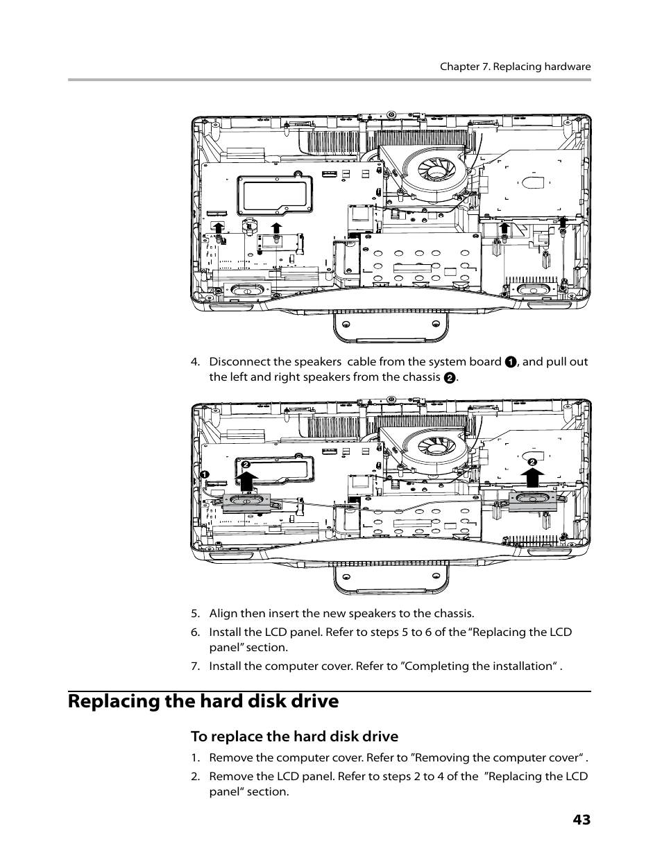 Replacing the hard disk drive | Lenovo 3000 C305 All-In-One User Manual | Page 45 / 71