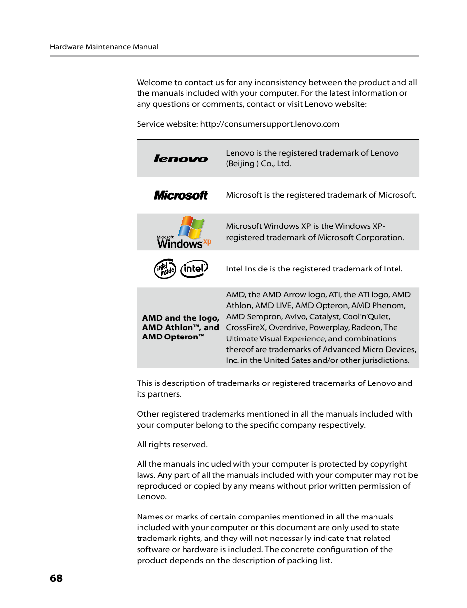 Lenovo 3000 C305 All-In-One User Manual | Page 71 / 71