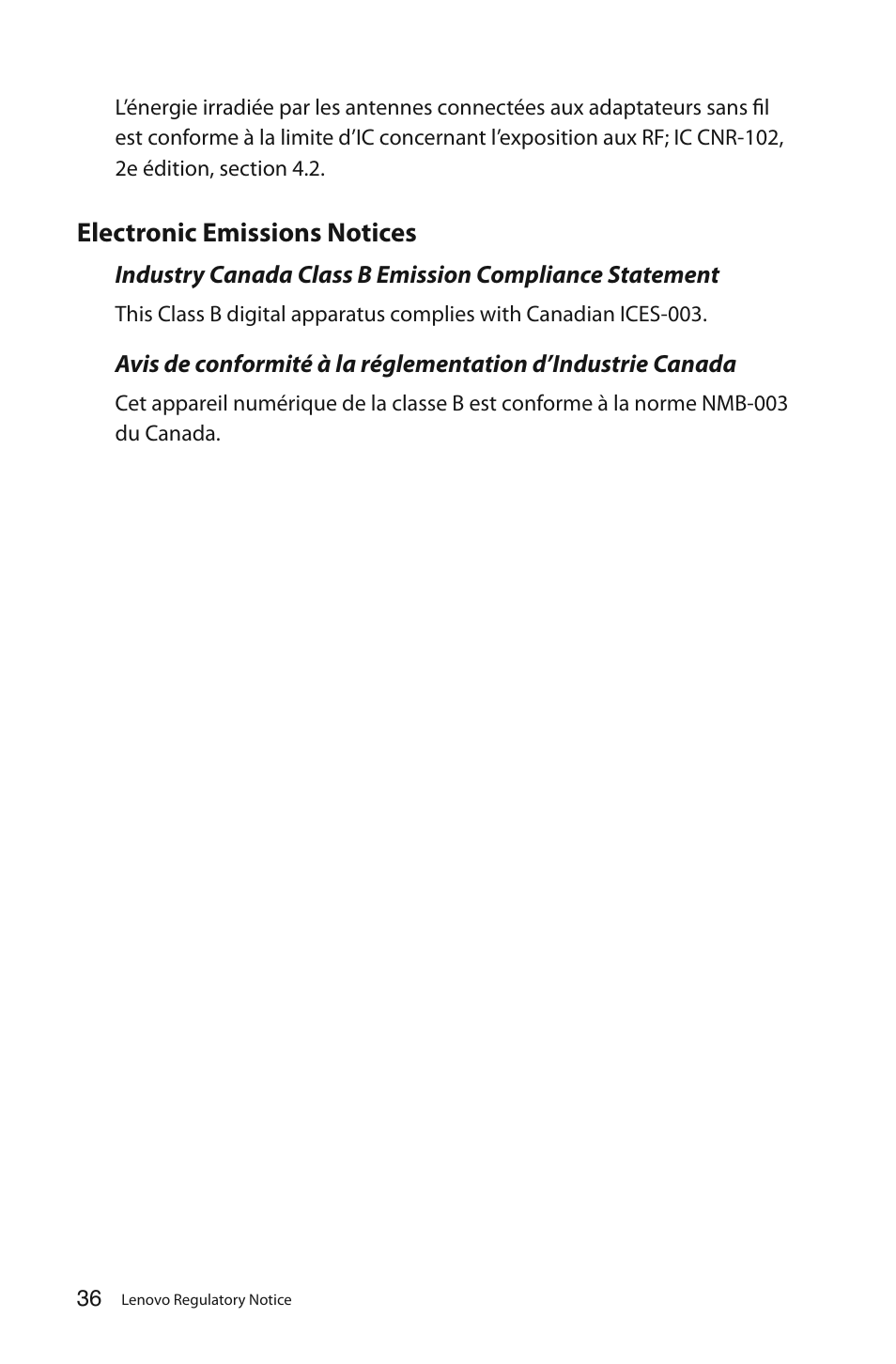 Electronic emissions notices | Lenovo C325 All-In-One User Manual | Page 37 / 37