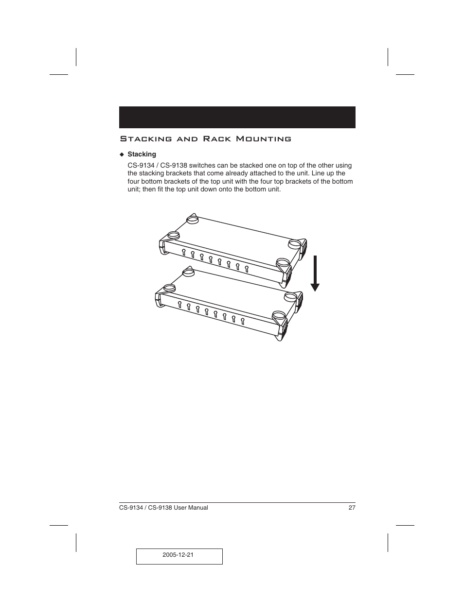 Stacking and rack mounting | ATEN CS-9134 User Manual | Page 31 / 34