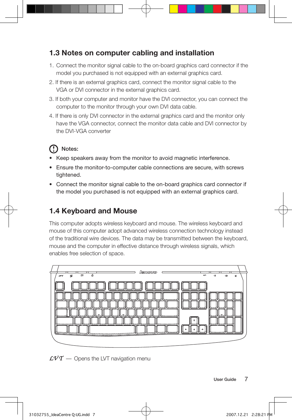 4 keyboard and mouse | Lenovo IdeaCentre Q200 User Manual | Page 12 / 49