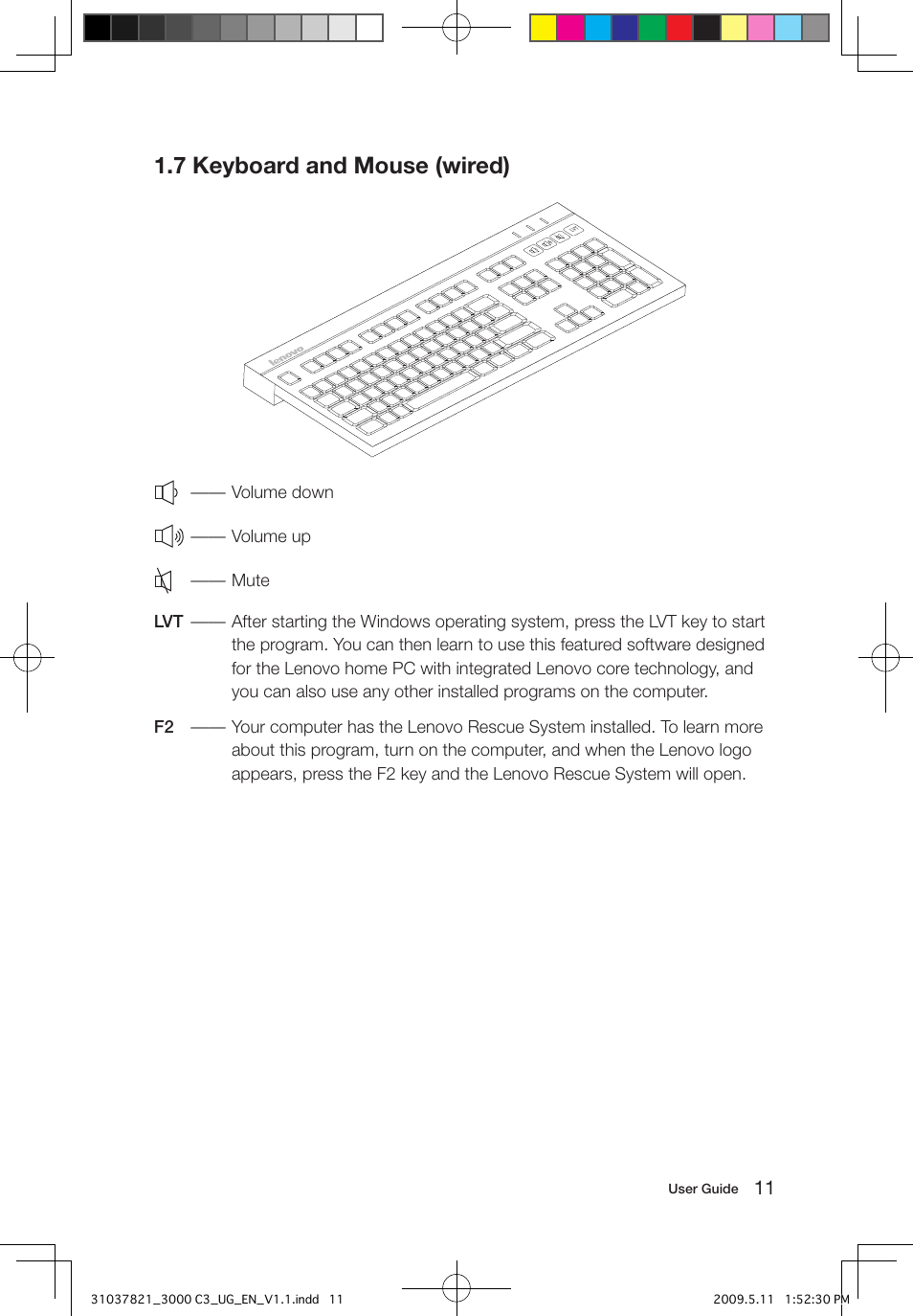 7 keyboard and mouse (wired) | Lenovo 3000 C305 All-In-One User Manual | Page 16 / 41