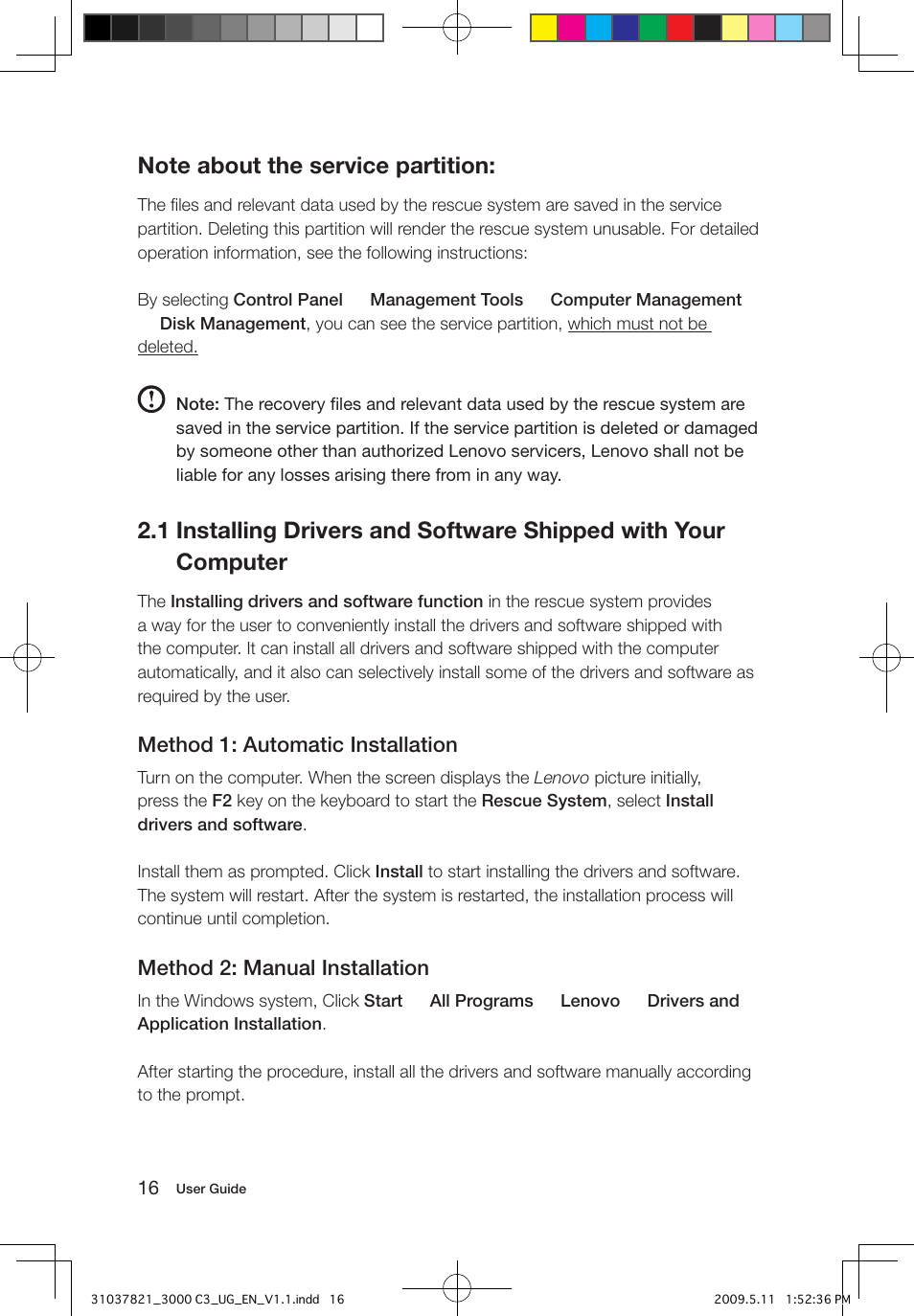 Lenovo 3000 C305 All-In-One User Manual | Page 21 / 41