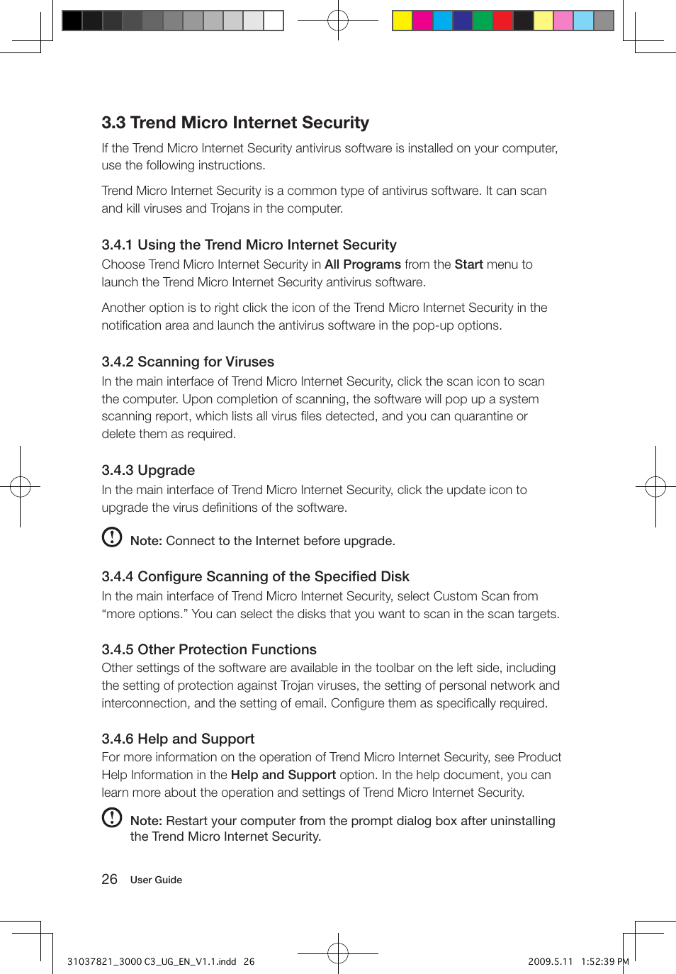 3 trend micro internet security | Lenovo 3000 C305 All-In-One User Manual | Page 31 / 41