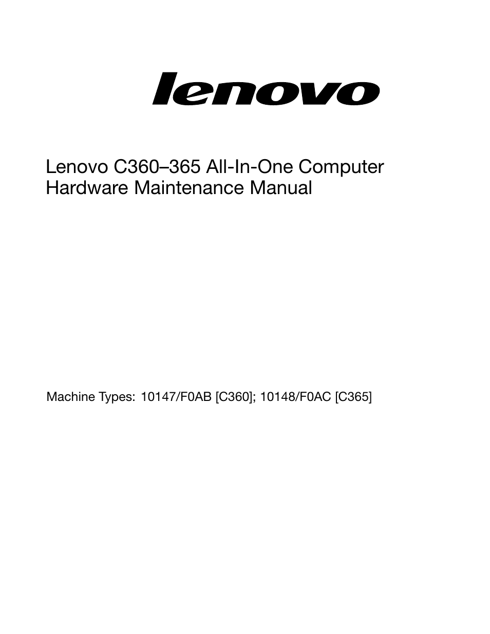 Lenovo C365 All-in-One User Manual | Page 3 / 61