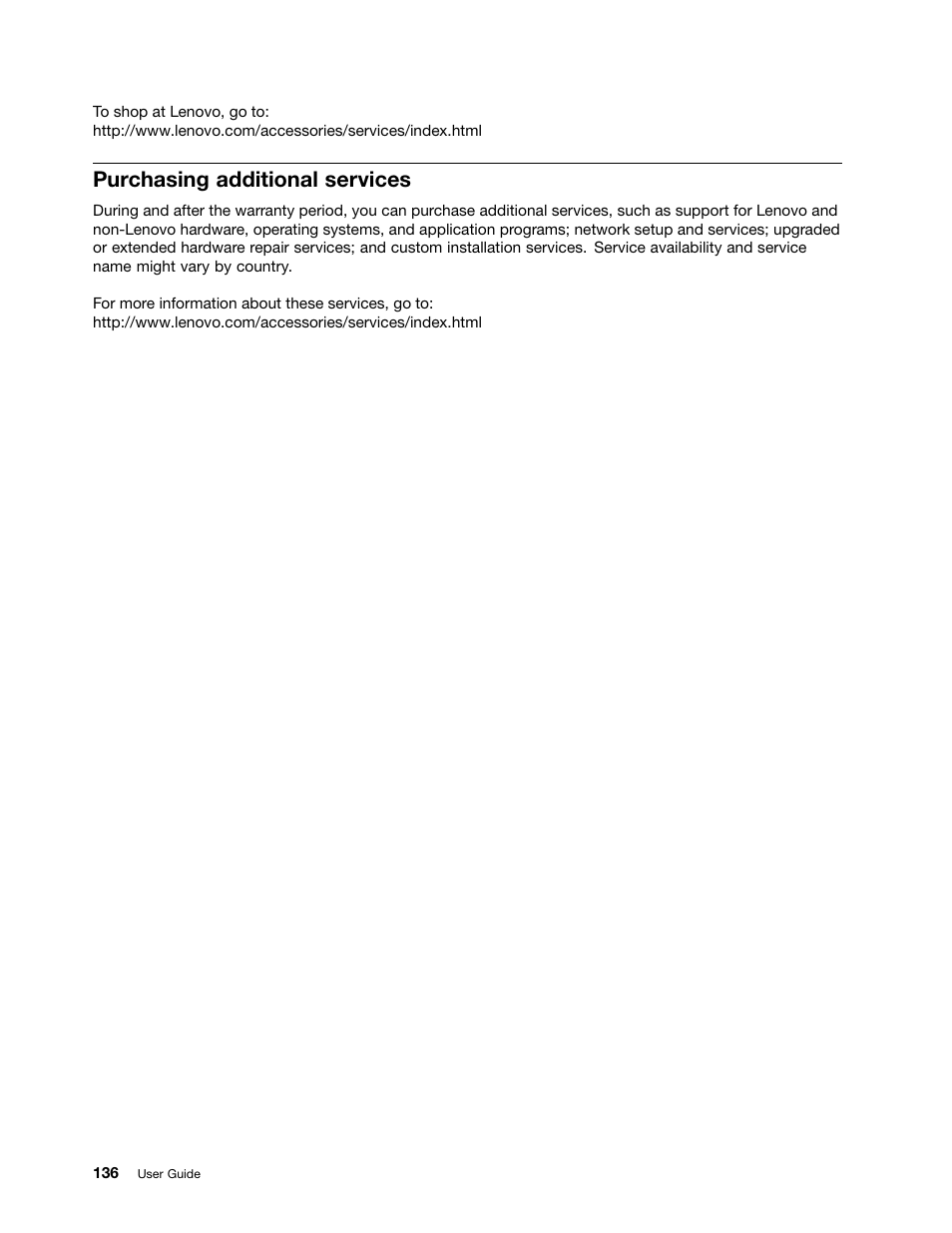 Purchasing additional services | Lenovo ThinkPad Edge E525 User Manual | Page 154 / 168