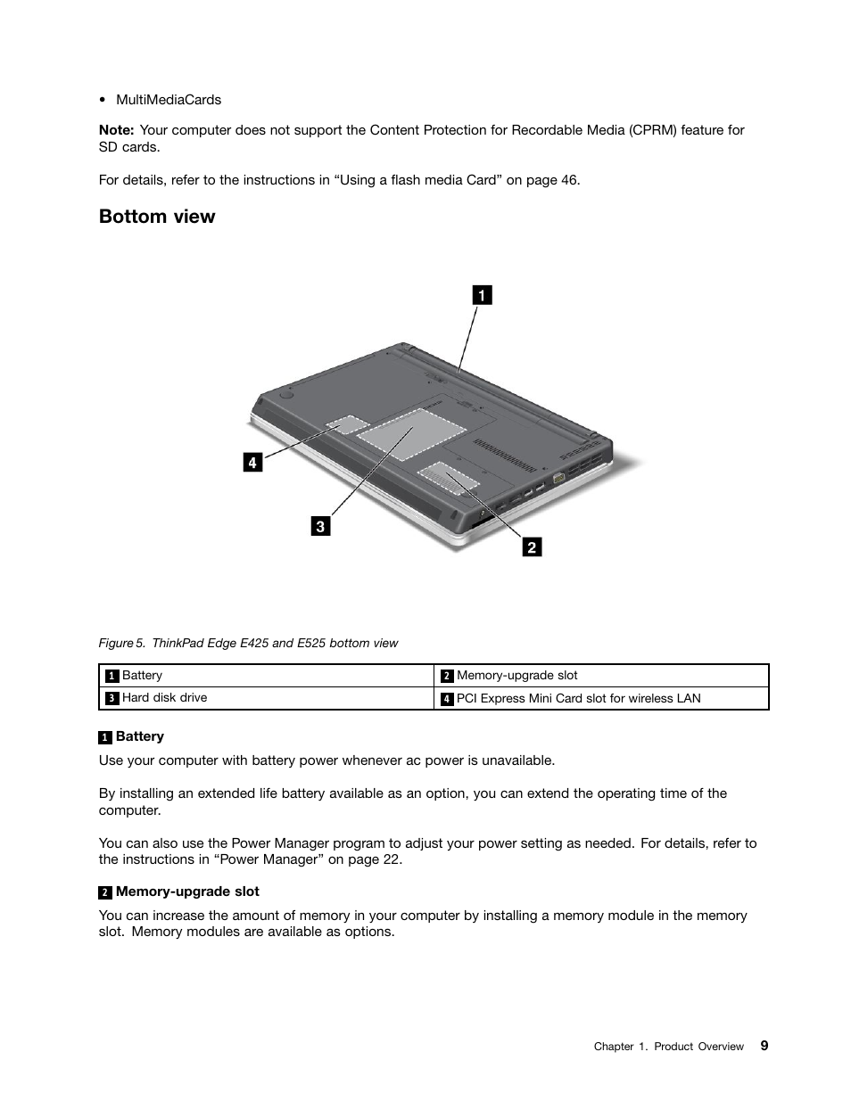 Bottom view | Lenovo ThinkPad Edge E525 User Manual | Page 27 / 168