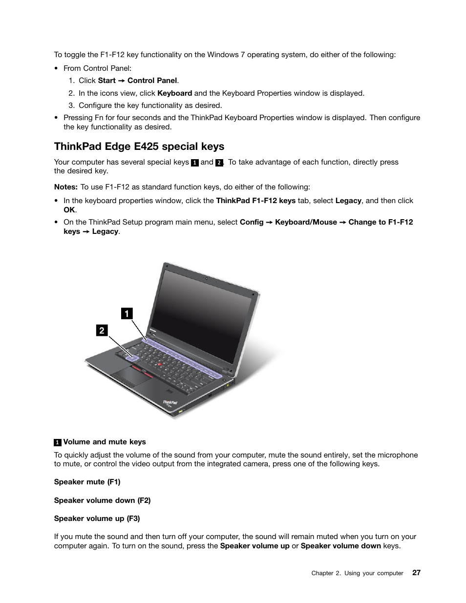 Thinkpad edge e425 special keys | Lenovo ThinkPad Edge E525 User Manual | Page 45 / 168