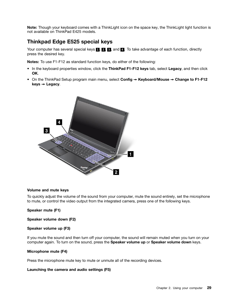 Thinkpad edge e525 special keys | Lenovo ThinkPad Edge E525 User Manual | Page 47 / 168