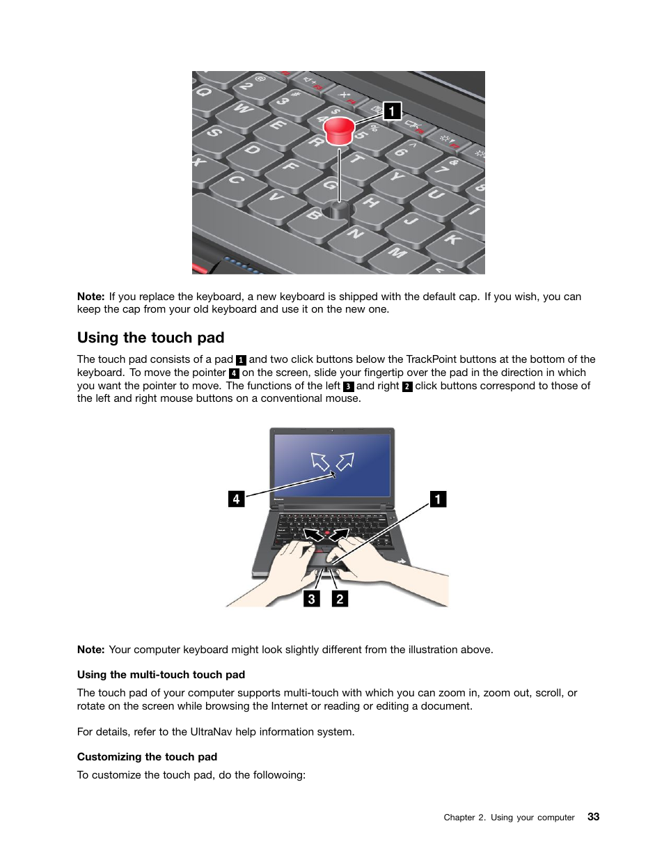 Using the touch pad | Lenovo ThinkPad Edge E525 User Manual | Page 51 / 168